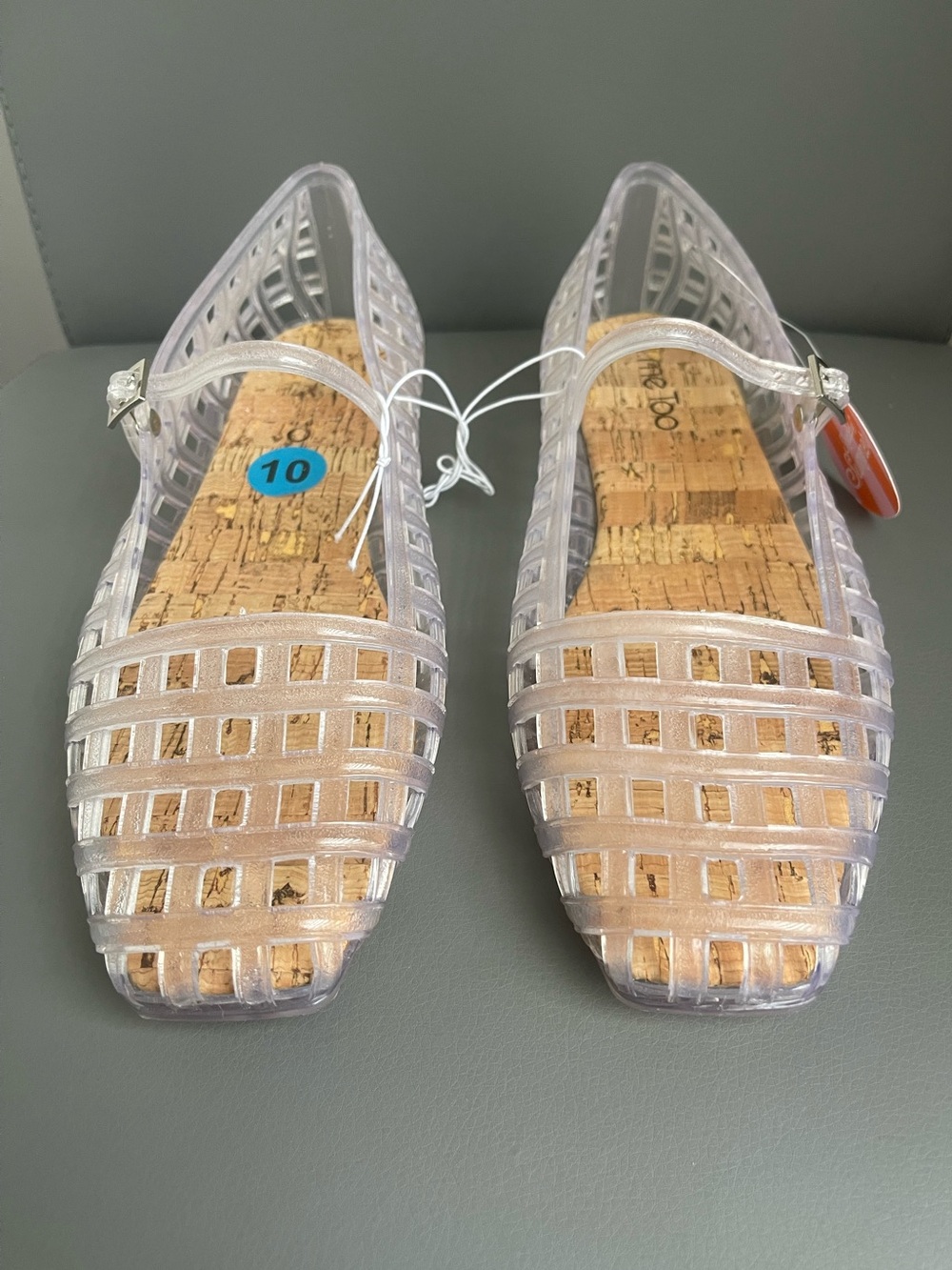 Me Too Clear Flat Jelly Sandals Women’s Size 10